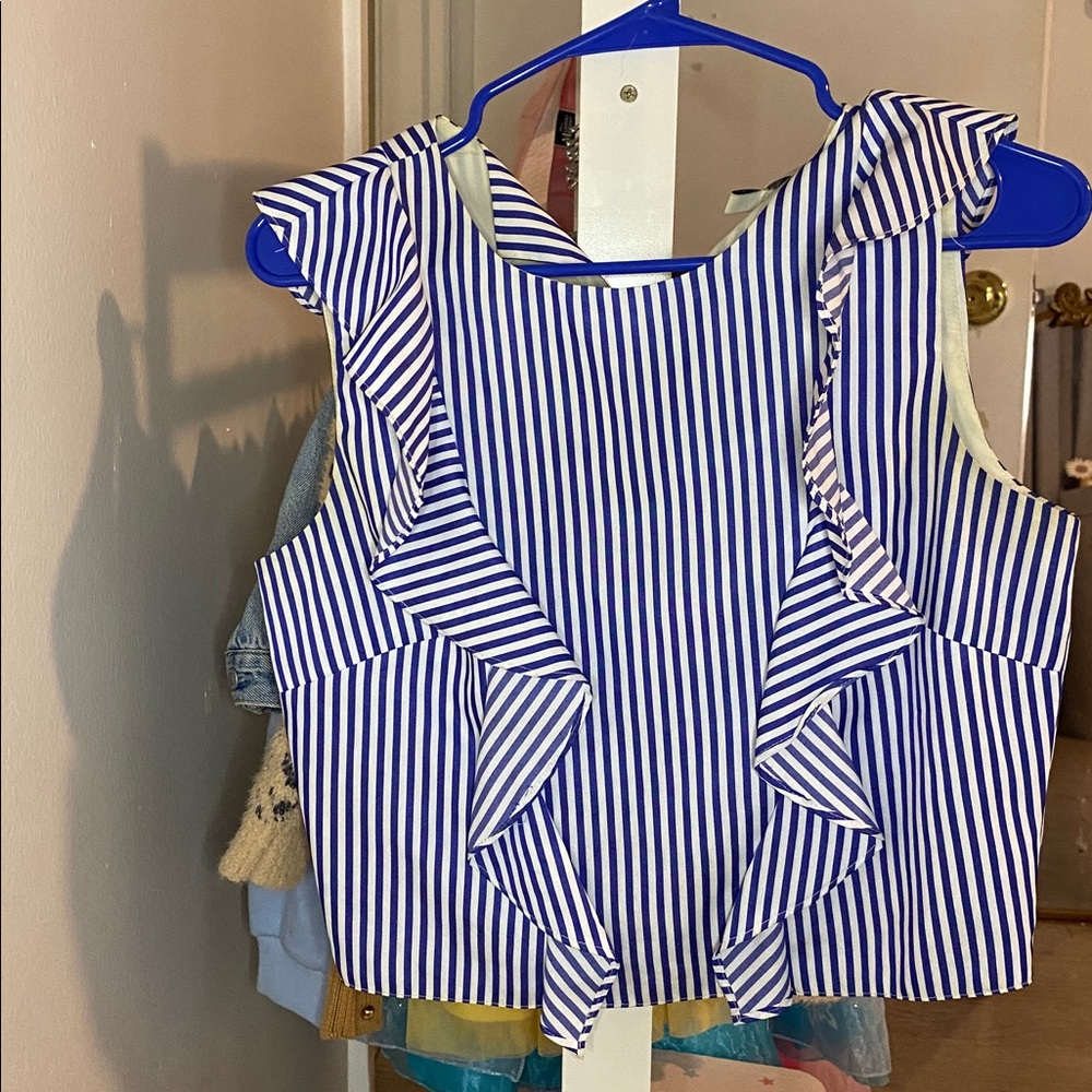 Lucy Paris Blue and White Striped Blouse